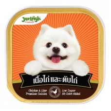 Jerhigh ชนิดเปียก รสเนื้อไก่และตับไก่ 100 g