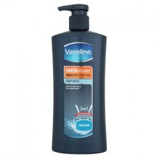 วาสลีน Vaseline เมน ชาวเวอร์ ครีมอาบน้ำเพื่อผิวเย็นสบาย สำหรับผู้ชาย สูตรเมนทอลและชำระล้างแบคทีเรีย 450มล.