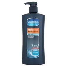 วาสลีน Vaseline เมน ชาวเวอร์ ครีมอาบน้ำเพื่อผิวเย็นสบาย สำหรับผู้ชาย สูตรเมนทอลและชำระล้างแบคทีเรีย 450มล.