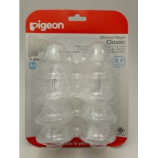 พีเจ้น Pigeon จุกนมยางซิลิคอน รุ่น คลาสสิค ไซส์ M แพ็ค 6 ชิ้น  สำหรับ 2-3 เดือน+ 