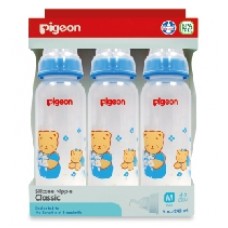 พีเจ้น Pigeon ขวดนม RPP ลายหมีโคโร 8 oz. แพ็ค 3 ขวด ไซส์M สำหรับ 4-5 เดือน 