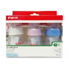 พีเจ้น Pigeon ขวดนม KPP 2 oz. จุกเสมือนนมมารดา รุ่นมินิ แพ็ค 3 ไซส์ S สำหรับ 0-3 เดือน