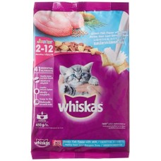 Whiskas วิสกัส จูเนียร์ ชนิดเม็๋ด รสปลาทะเลและนม สำหรับลูกแมวอายุ 2-12 เดือน 450 กรัม