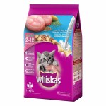 Whiskas ชนิดเม็ด รสปลาทะเลและนม 1.2 kg สูตร 2-12 เดือน