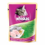 Whiskas ชนิดเปียก รสปลาทูน่าและปลาเนื้อขาว 85 g