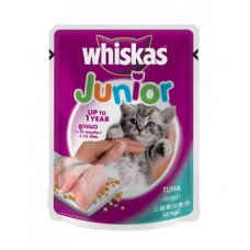 Whiskas Junior ชนิดเปียก รสปลาทูน่า 85 g สำหรับลูกแมว 1-12 เดือน
