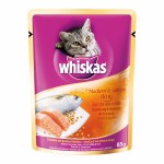 Whiskas ชนิดเปียก รสปลาทูและปลาแซลมอน 85 g