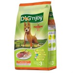 ด็อก เอ็นจอย Dog'n Joy ชนิดเม็ด สำหรับสุนัขโตพันธุ์กลาง-ใหญ่ รสเนื้อ-ตับ 3 kg