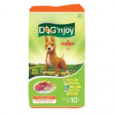 ด็อก เอ็นจอย Dog'n Joy ชนิดเม็ด สำหรับสุนัขโตพันธุ์กลาง-ใหญ่ รสเนื้อ-ตับ 10 kg