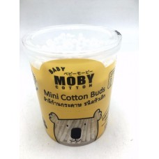 เบบี้ โมบี้ Baby Moby สําลีก้านกระดาษ ชนิดหัวเล็ก 155 ก้าน