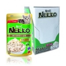 Nekko ชนิดเปียก รสทูน่าหน้าเนื้อไก่ ในเจลลี่ ขนาด 70 g ต่อซองจำนวน 12 ซอง