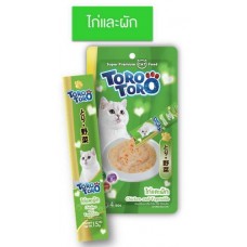 Toro Toro ขนมครีมแมวเลีย สูตรไก่และผัก 15 g. x 4 ซอง