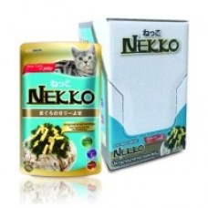 Nekko ชนิดเปียก รสปลาทูน่าหน้าสาหร่ายและไข่ตุ๋น 70 g ต่อซอง จำนวน 12 ซอง