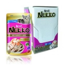 Nekko รสปลาทูน่าหน้ากุ้งและหอยเชลล์ 70 g ต่อซอง จำนวน 12 ซอง