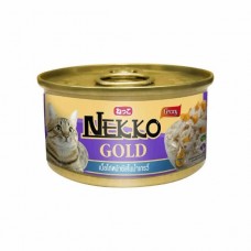 Nekko Gold ชนิดเปียก รสเนื้อไก่หน้าชีสในน้ำเกรวี่ 85 กรัม