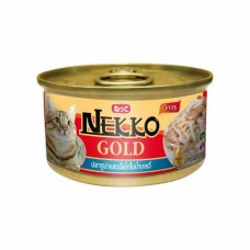 Nekko Gold ชนิดเปียก รสปลาทูน่าและเนื้อไก่ในน้ำเกรวี่ 85 กรัม