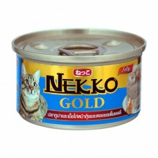 Nekko Gold ปลาทูน่าและเนื้อไก่หน้ากุ้งและหอยเชลล์ในเยลลี่ ขนาด 85 กรัม