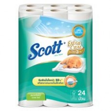 สก๊อตต์ Scott เอ็กซ์ตร้า แคร์ กลิ่นแป้งเด็ก 24 ม้วน    