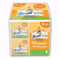 สก๊อตต์ Scott เอ็กซ์ตร้า ป๊อป-อัพส์ สีขาว 135 แผ่น แพ็ค 8  