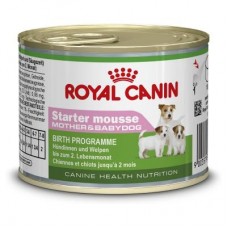 Royal Canin Starter mousse ชนิดเปียก อาหารอ่อนสำหรับแม่สุนัขตั้งท้องและลูกสุนัข ช่วงเริ่มเลียอาหาร 195 กรัม