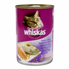Whiskas ชนิดเปียก รสปลาทูและปลาซาร์ดีน 400 g สำหรับแมวโตอายุ 1 ขึ้นไป