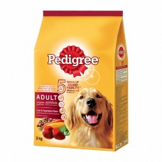 Pedigree ชนิดเม็ด รสตับและผัก 3 kg สำหรับสุนัขโตเต็มวัย