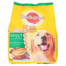 Pedigree ชนิดเม็ด รสไก่และตับย่าง 3 kg สำหรับสุนัขโตเต็มวัย
