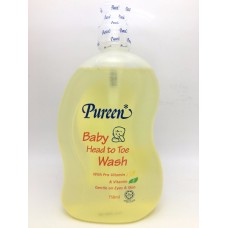 เพียวรีน Pureen เฮดทูโท วอช สำหรับเด็กแรกเกิด สูตรอ่อนโยน 750 มล.