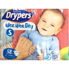 ดรายเพอร์ส Drypers Wee Wee Dry ไซส์ S ห่อ 58 ชิ้น
