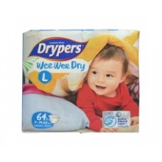 ดรายเพอร์ส Drypers Wee Wee Dry ไซส์ L ห่อ 68 ชิ้น